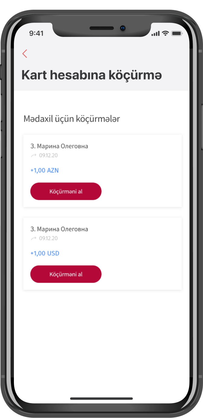 Mədaxil üçün köçürmə seçin