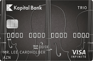 Visa kartlarının bütün imkanlarını özündə birləşdirən Visa Trio Infinite kartı VIP statusa malikdir.