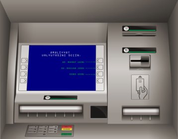 Bankomatda "Cash by code" bölməsi seçilir.