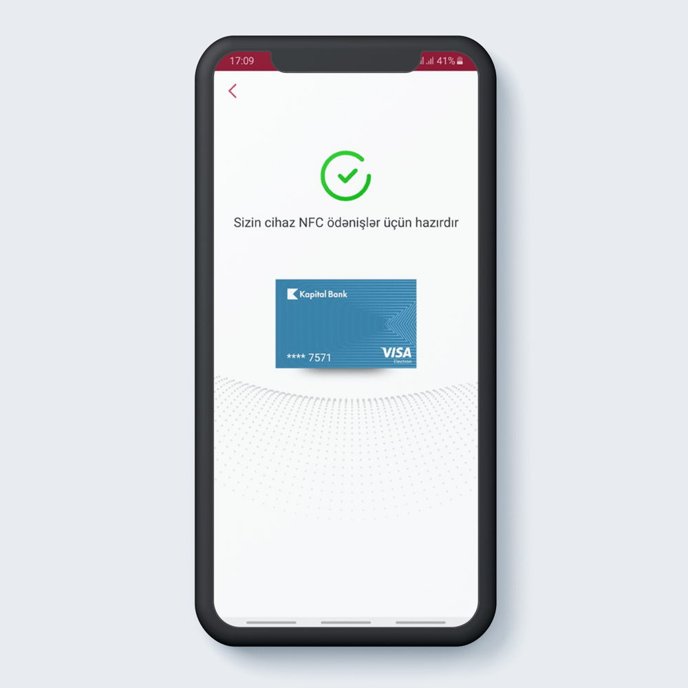 Kartınız NFC ödənişlər üçün hazırdır.