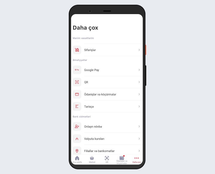 “Daha çox” bölməsində “Google Pay”i seçin