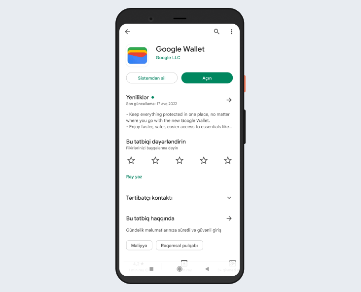 Скачайте приложение Google Wallet на телефон*