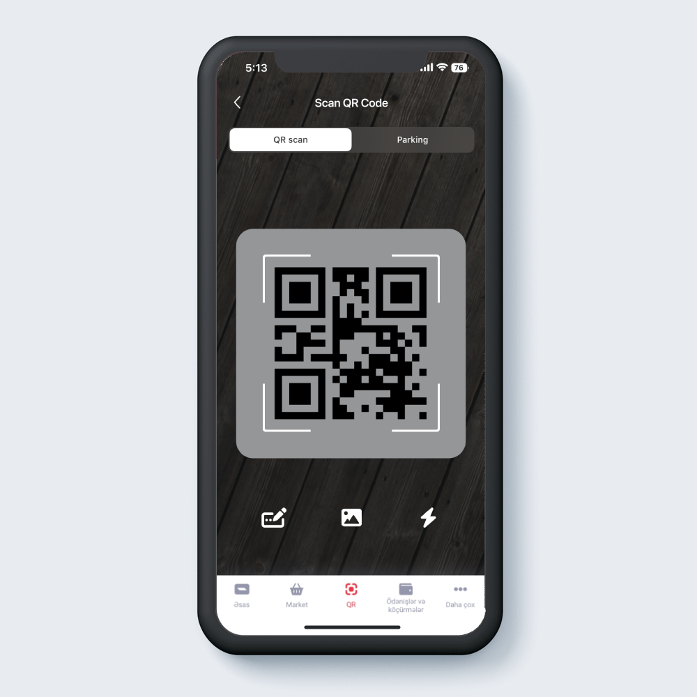 Scan the QR code to make a payment from the “QR” section in Birbank anywhere you see the “pay by QR” sticker