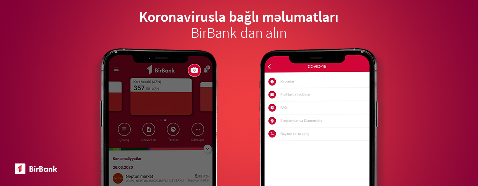 BirBank istifadəçiləri koronavirusla mübarizəyə 30 000 manatdan artıq ianə edib